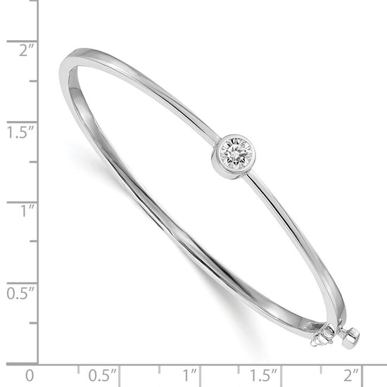 Gold Diamond Solitaire Hinged Bangles
