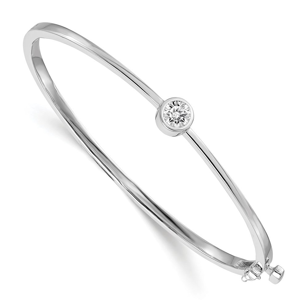 Gold Diamond Solitaire Hinged Bangles
