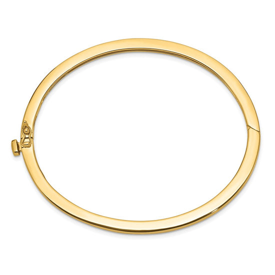 14k 2.5mm Polished Solid Hinged Oval Bangle Bracelet