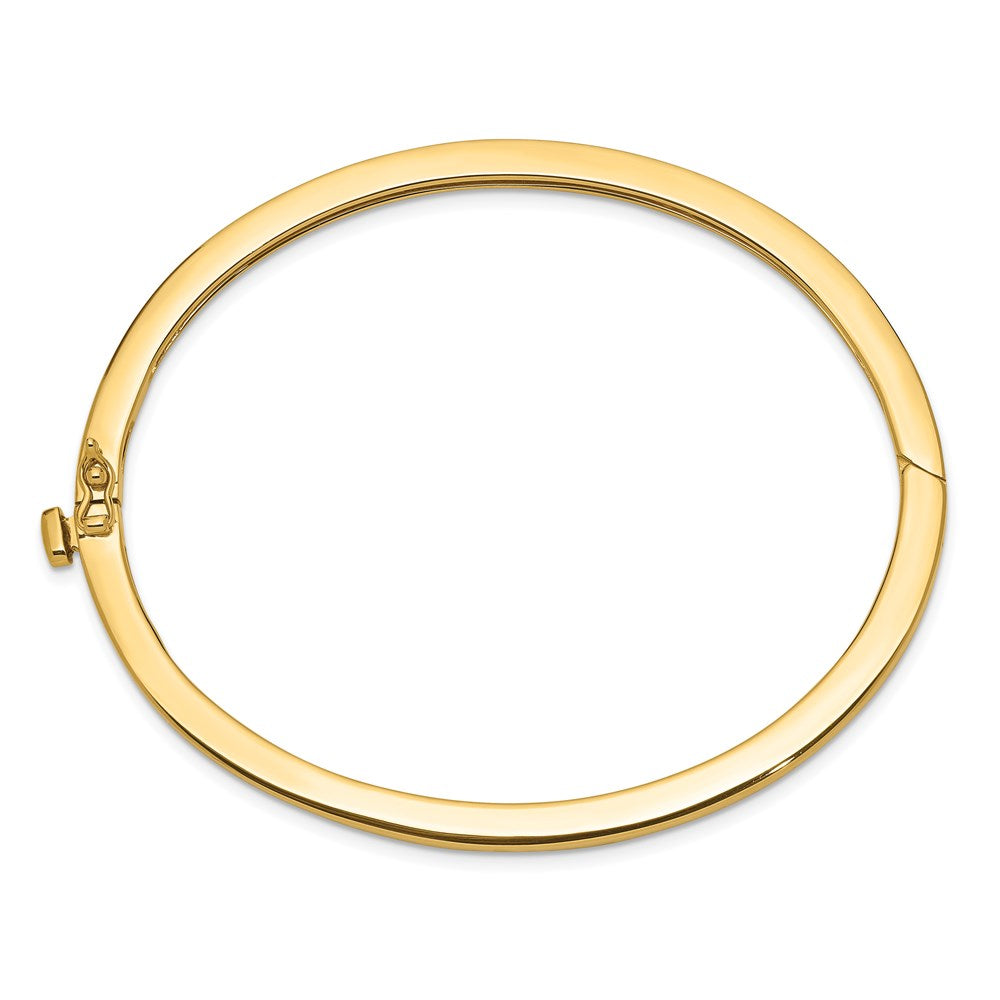 14k 2.5mm Polished Solid Hinged Oval Bangle Bracelet