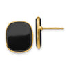 14k 17x15mm Black Onyx Post Earrings