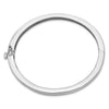 14k White Gold 6.3mm Polished Solid Hinged Oval Bangle Bracelet