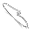Gold Oval Diamond Hinged Bangles