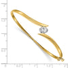 Gold Oval Diamond Hinged Bangles