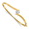 Gold Oval Diamond Hinged Bangles