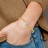 14k Two-tone Complete 1/4 carat A Diamond Hinged Oval Bangle Bracelet