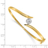 14k Two-tone Complete 1/2 carat A Diamond Hinged Oval Bangle Bracelet