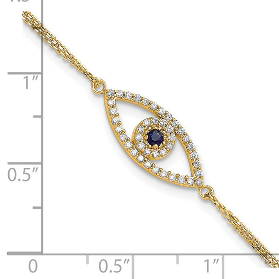Diamond & Sapphire Evil Eye Bracelets