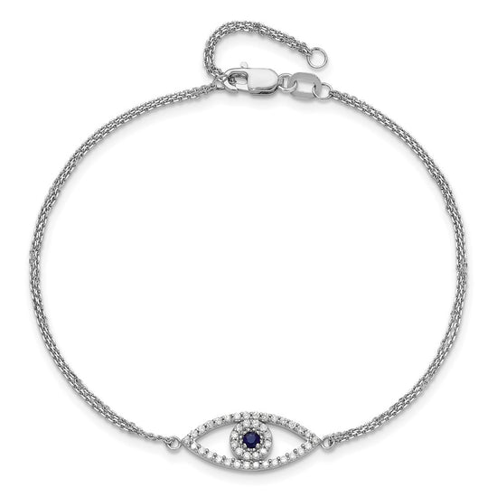 Diamond & Sapphire Evil Eye Bracelets