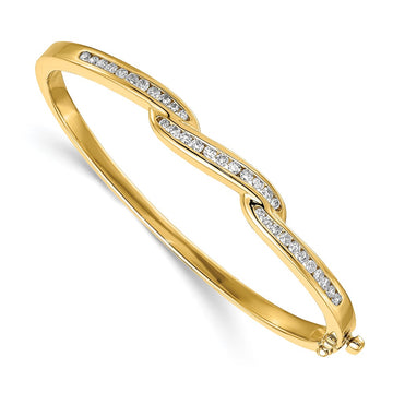 Gold Diamond Hinged Bangles