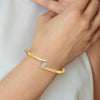 14k Two-tone Complete 1/4 carat AA Diamond Hinged Oval Bangle Bracelet