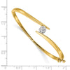 14k Two-tone Complete 1/3 carat A Diamond Hinged Oval Bangle Bracelet