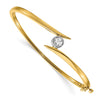 Gold Diamond Solitaire Hinged Bangles