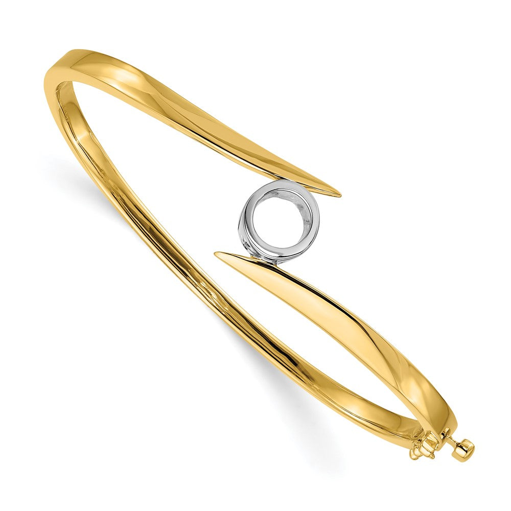 14k Two-Tone Yellow and White Gold 1 carat Lab Grown Diamond VS/SI+ G+ Complete Bangle Bracelet