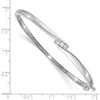 14k White Gold Complete 3-Stone 1/8 carat A Diamond Hinged Oval Bangle Bracelet
