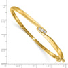 14k Complete 3-Stone 1/8 carat VS Diamond Hinged Oval Bangle Bracelet