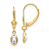 Leverback Birthstone Earrings Bezel Setting