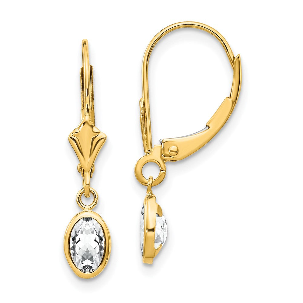 Leverback Birthstone Earrings Bezel Setting