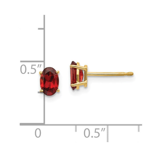 14k Oval Post Earrings