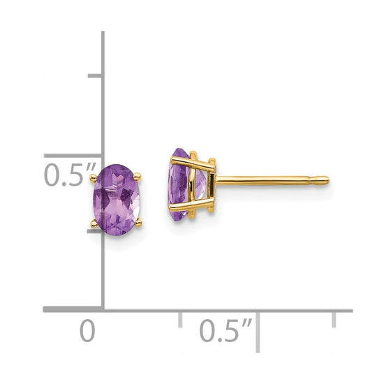 14k Oval Post Earrings