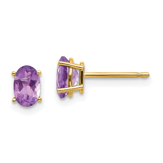 14k Oval Post Earrings