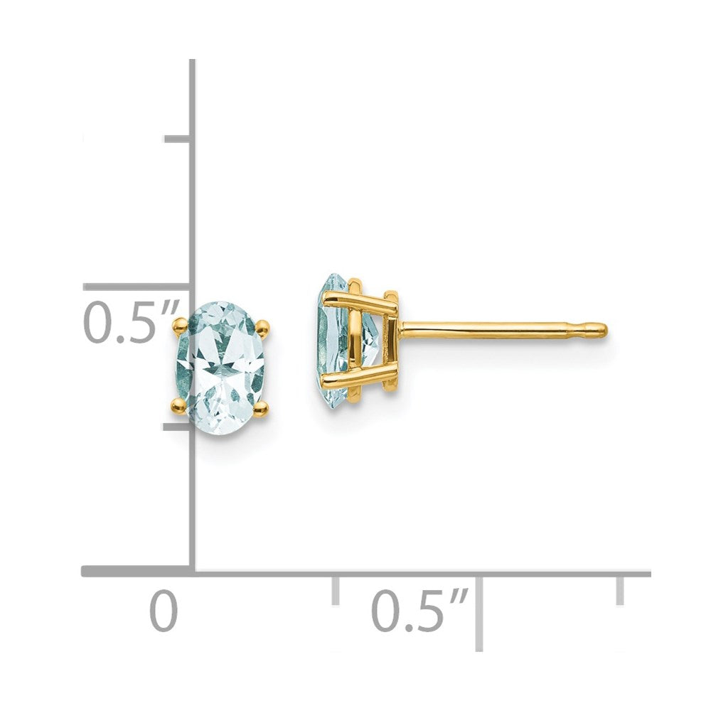 14k Oval Post Earrings