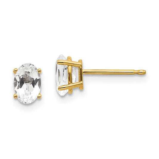 14k Oval Post Earrings