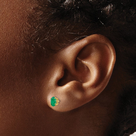 14k Oval Post Earrings