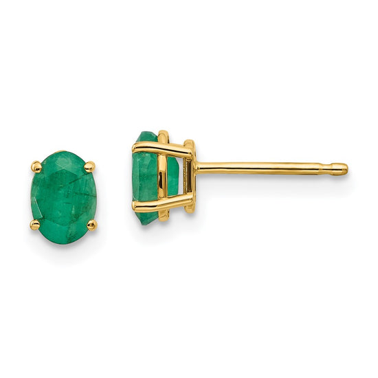 14k Oval Post Earrings