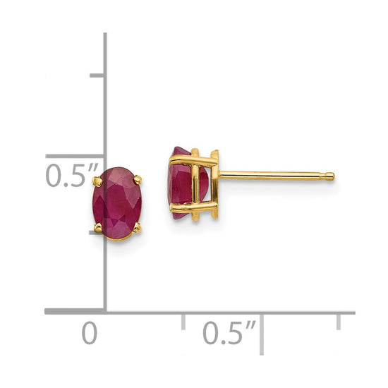 14k Oval Post Earrings