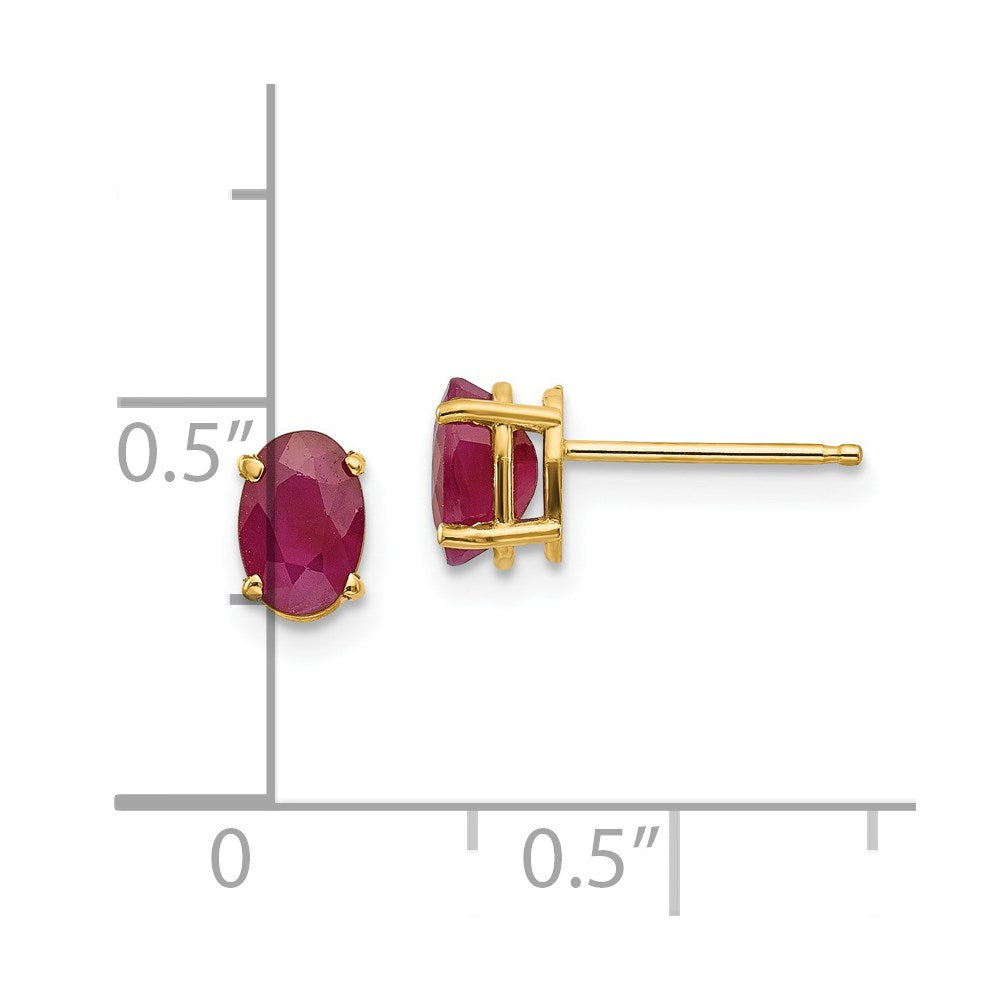 14k Oval Post Earrings