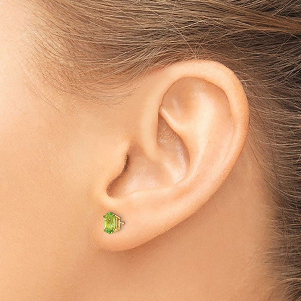 14k Oval Post Earrings