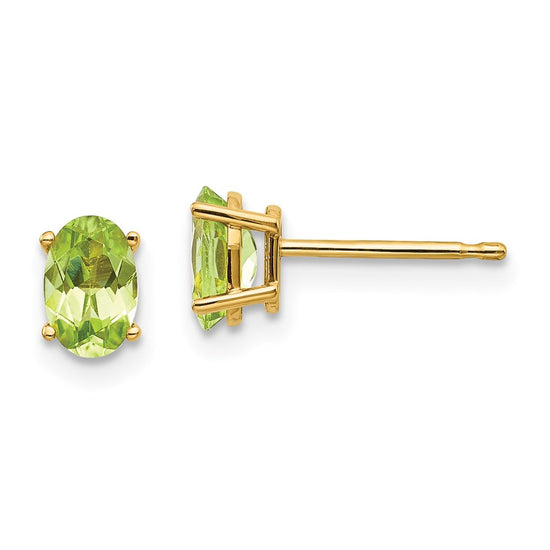 14k Oval Post Earrings