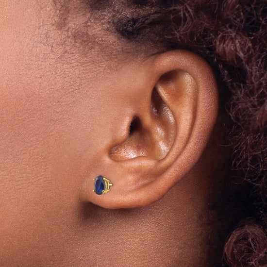 14k Oval Post Earrings