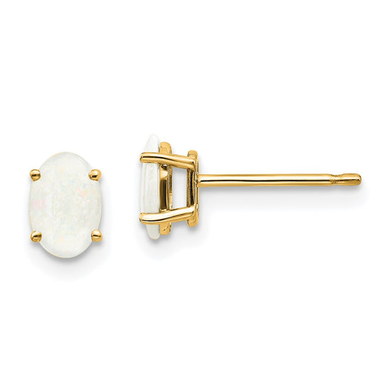 14k Oval Post Earrings