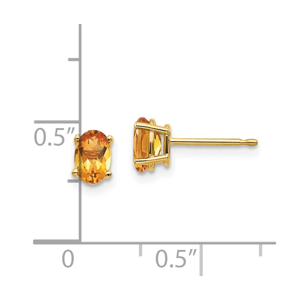 14k Oval Post Earrings