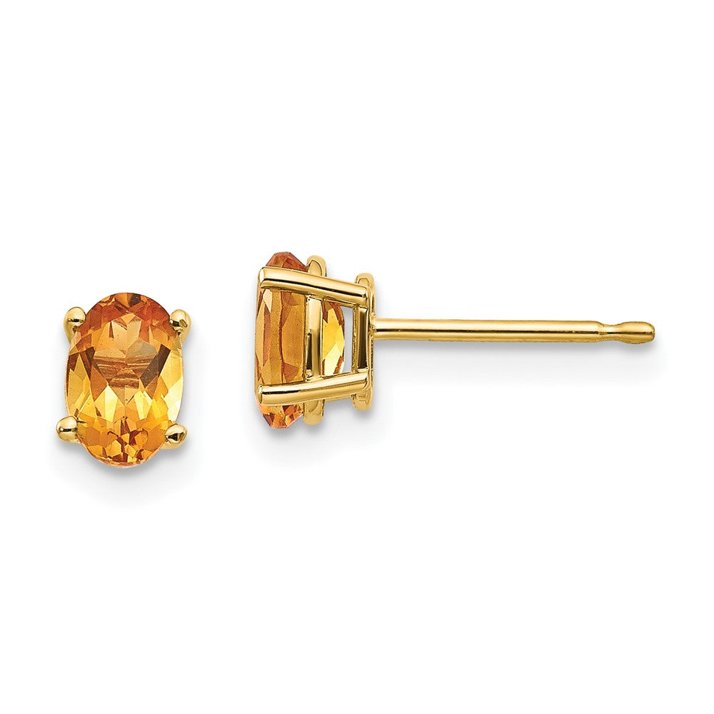 14k Oval Post Earrings