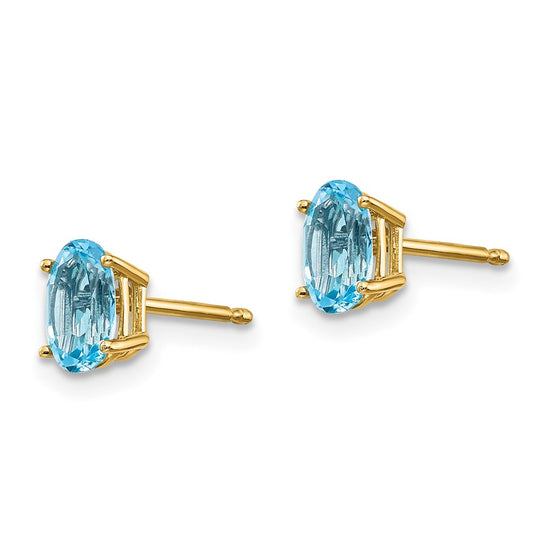 14k Oval Post Earrings