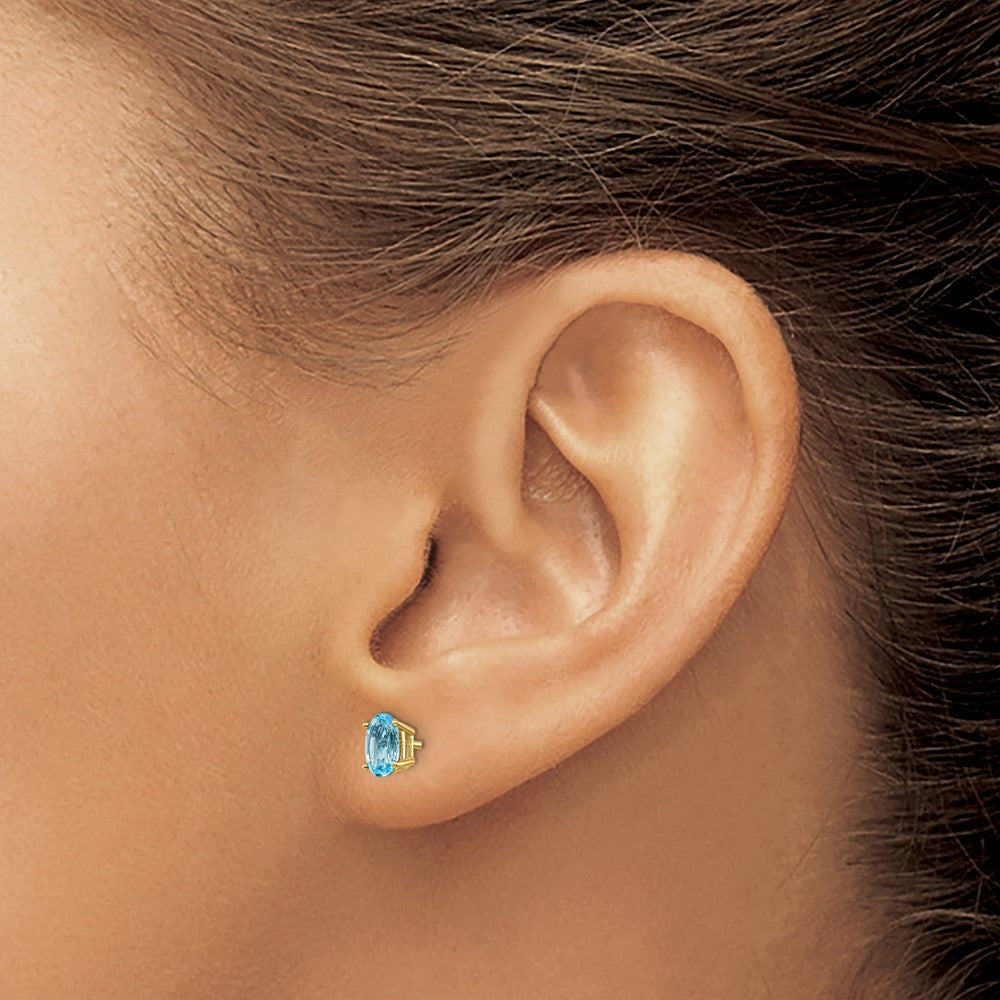 14k Oval Post Earrings