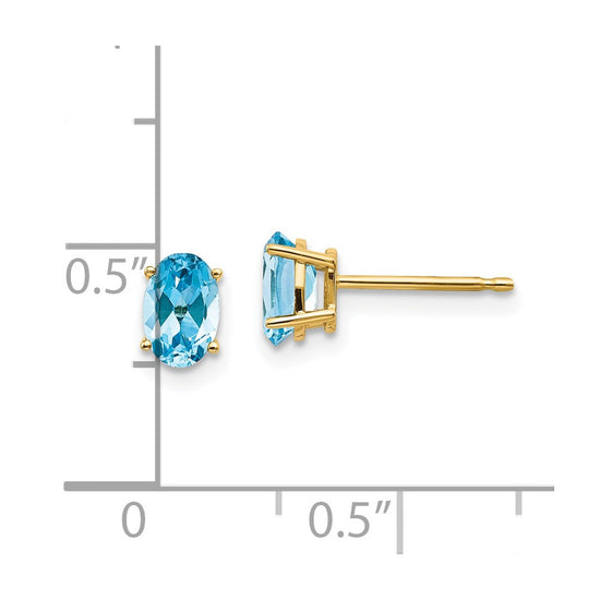 14k Oval Post Earrings