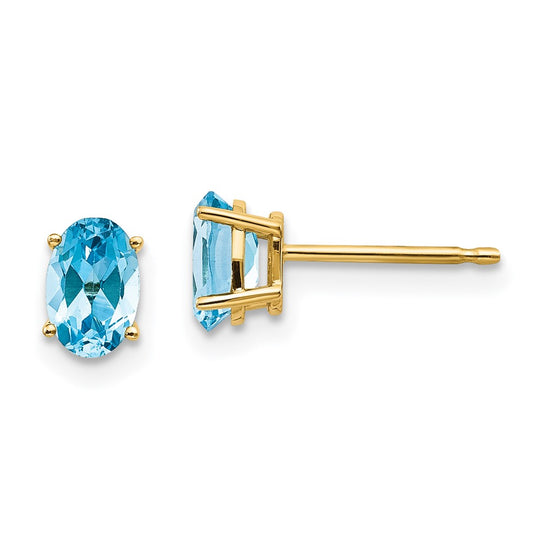 14k Oval Post Earrings