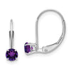 Leverback Birthstone Earrings Basket Setting
