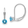 Leverback Birthstone Earrings Basket Setting