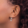 14k White Gold 6x4 Pear Bezel March/Aquamarine Leverback Earrings