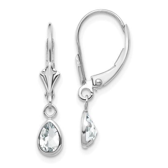 Leverback Birthstone Earrings Bezel Setting