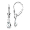 Leverback Birthstone Earrings Bezel Setting