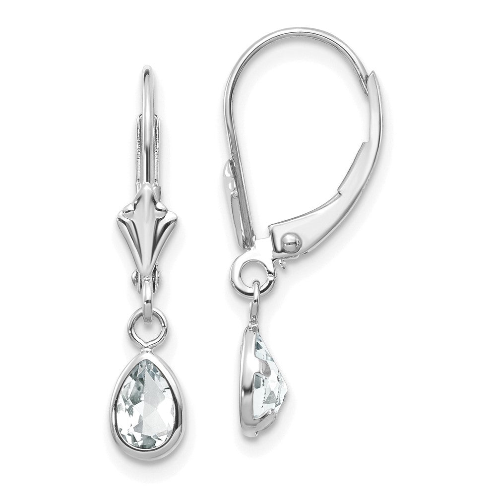 Leverback Birthstone Earrings Bezel Setting