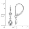 14k White Gold 6x4 Oval Bezel April/White Topaz Leverback Earrings