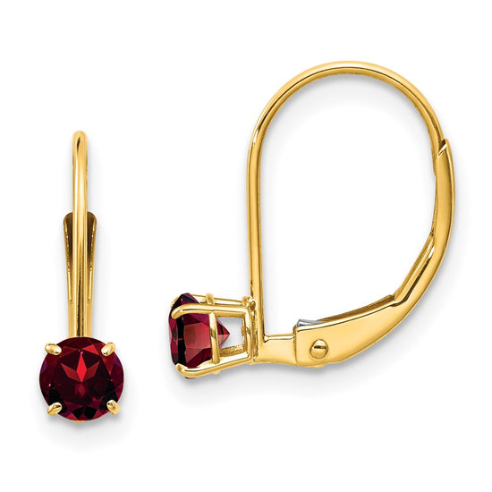 Leverback Birthstone Earrings Basket Setting