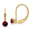 Leverback Birthstone Earrings Basket Setting
